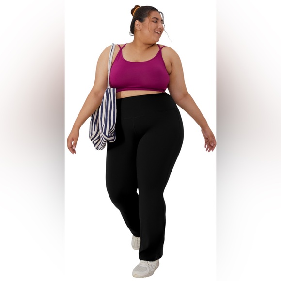 HALARA High Waisted Back Pocket Plain Plus Size Slight Flare Leggings SIZE 3X - Picture 1 of 16